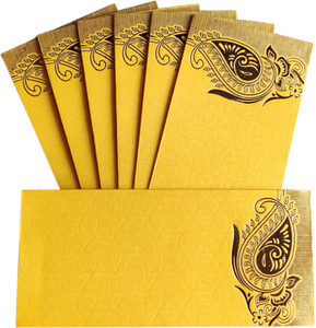 Jhintemetic® - Pack Of 25 Matellic Cream Colourful Designer Shagun Lifafa/Money Gift Envelope...