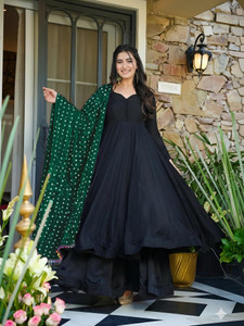 Zestleaf Women Kurta Sharara Dupatta Set
