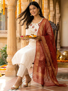 Indo Era Women Kurta Pant Dupatta Set