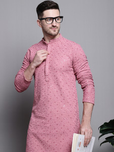 Jompers Men Embroidered Straight Kurta