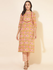 Janasya Women Kurta Pant Set