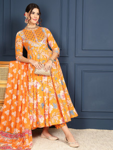 KIMAYRA Women Kurta Palazzo Attached Dupatta Set