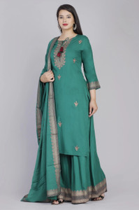 shoecom Women Kurti Palazzo Dupatta Set