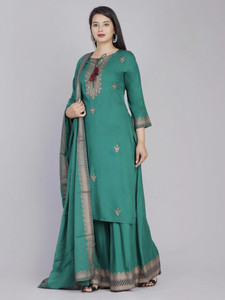 shoecom Women Kurti Palazzo Dupatta Set