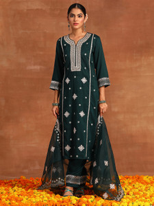 Indo Era Women Kurta Pant Dupatta Set