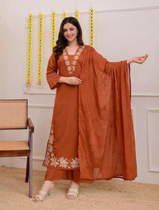 Gosriki Women Kurta Palazzo Dupatta Set