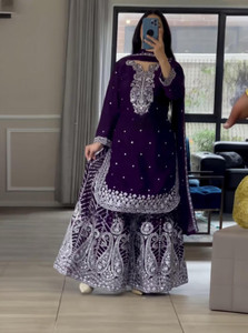 DUX CREATION Women Kurta Sharara Dupatta Set