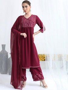 Vishudh Women Kurta Palazzo Dupatta Set