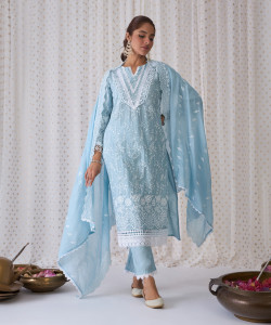 Indo Era Women Kurta Pant Dupatta Set
