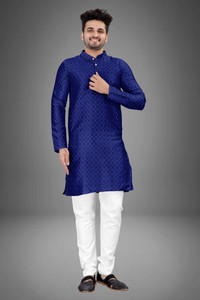 CRYSTALREVENUE Men Kurta Churidar Set