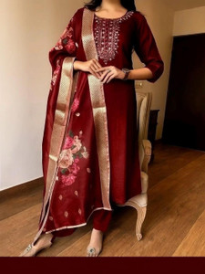 MISS CLOTHING Women Kurta Pant Attached Dupatta Set