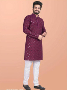 VALAKI Men Kurta Pyjama Set - Image 6