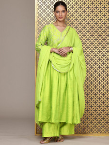 House of Pataudi Women Kurta Palazzo Attached Dupatta Set