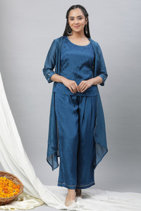 Aurelia Women Ethnic Top Palazzo Ethnic Jacket Set