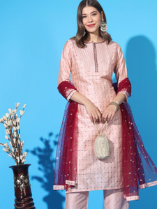 ANGITA Women Kurta Pant Dupatta Set