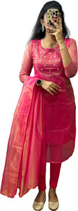 fillwork Women Ethnic Top Dupatta Set
