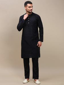 WHITE HEART Men Kurta Pyjama Set