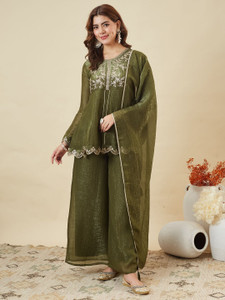 MOKOSH Women Kurti Palazzo Dupatta Set