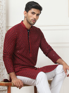 ANOUK Men Embroidered Straight Kurta