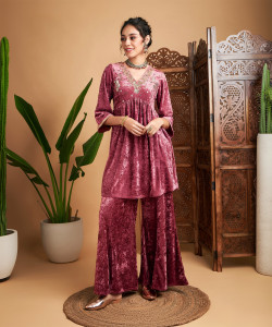 Shae by SASSAFRAS Women Ethnic Top Palazzo Set