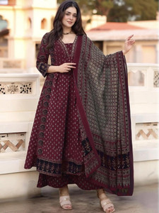 MAK FASHIONS Women Kurta Palazzo Dupatta Set - Image 6