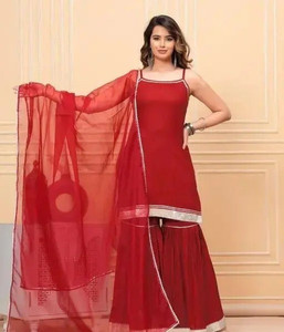 Shyam Creation Women Ethnic Top Sharara Dupatta Set