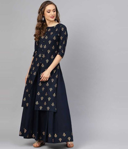 aerotick Women Kurti Skirt Set