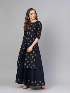 aerotick Women Kurti Skirt Set