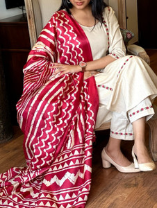TRAHIMAM Women Kurti Pant Dupatta Set