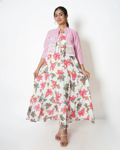 Dressix Women Kurta Ethnic Jacket Set
