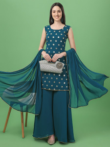 parrot creation Women Ethnic Top Sharara Dupatta Set