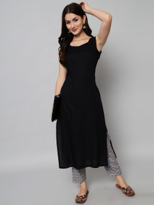 ASFashion Women Solid Straight Kurta
