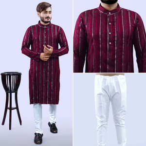 Tibra Collection Men Kurta Pyjama Ethnic Jacket Set