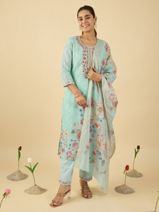 Indo Era Women Kurta Pant Dupatta Set