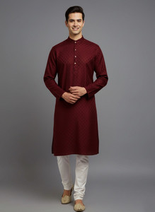 Tibra Collection Men Solid Straight Kurta