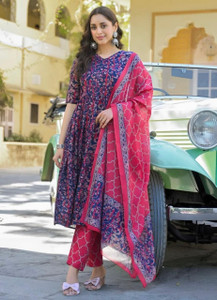 JODAA Women Kurta Palazzo Attached Dupatta Set