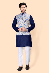 PARALLEL TIMES Men Kurta Pyjama Ethnic Jacket Set