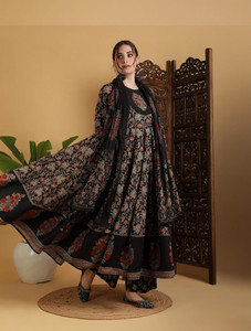 KIMAYRA Women Ethnic Top Palazzo Dupatta Set