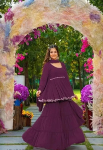 jp enterprise Women Kurta Sharara Dupatta Set
