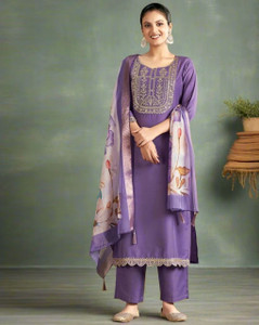 thegoodstore Embroidered Kurta, Salwar & Dupatta Set
