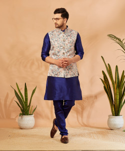ARMAAN ETHNIC Men Kurta Churidar Ethnic Jacket Set