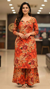 80's vibes Women Kurta Palazzo Set