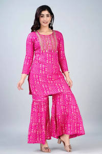 FLORESA Women Kurta Sharara Set