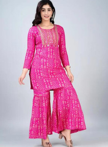 FLORESA Women Kurta Sharara Set
