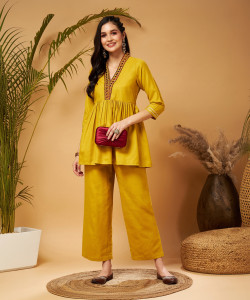 Shae by SASSAFRAS Women Ethnic Top Palazzo Set