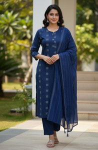 Get smart wear Woven Kurta, Trouser/Pant & Dupatta Set