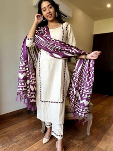 FabFairy Women Kurti Pant Attached Dupatta Set
