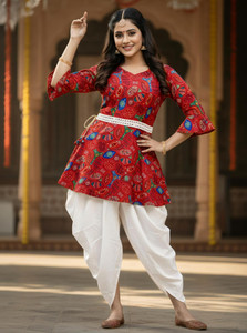 BHAVYA CLOTHES Women Kurti Dhoti Pant Set