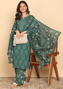 VBUYZ Women Kurta Palazzo Dupatta Set