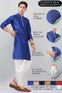 BEXARIO Men Kurta Dhoti Set